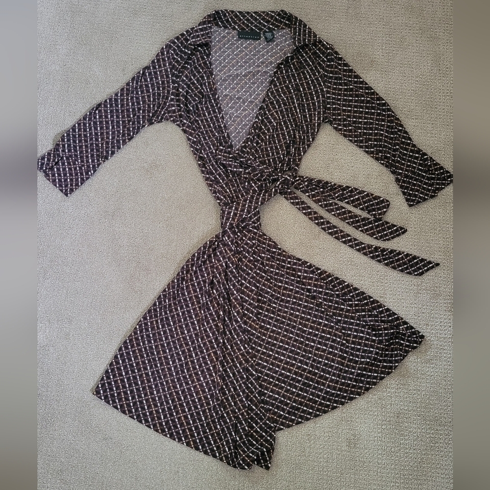 Attention Polka Dotted Stretchy Knit Dress